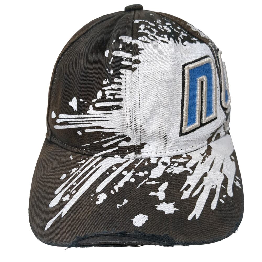 North Carolina Strapback Baseball Cap Black One Size Adjustable Distressed